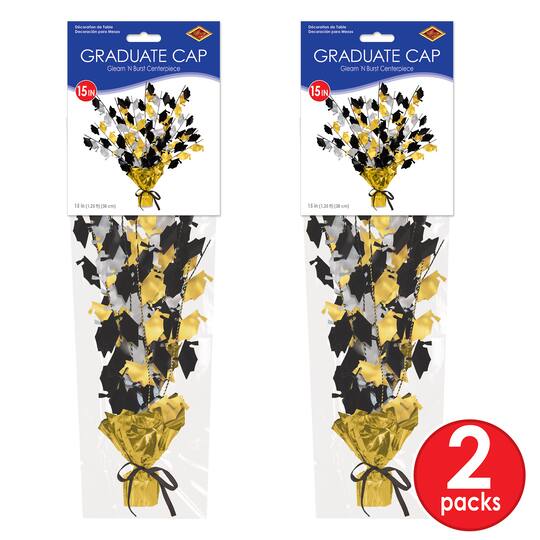 Beistle 15" Graduate Cap Gleam 'N Burst Centerpieces, 2ct.